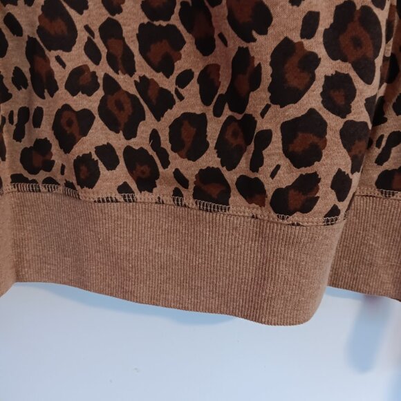 WOMEN'S X LARGE LEOPARD PRINT BROWN AND TAN HOODIE NWT - Picture 7 of 7
